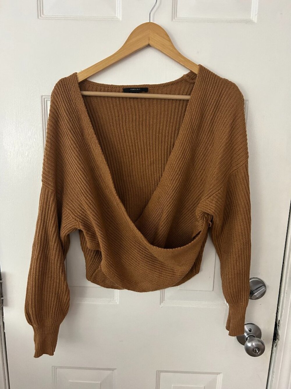 Forever 21 Wrap Sweater Brown Size M